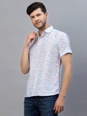 BLUE WHALE PRINT HALF SLEEVE SHIRT