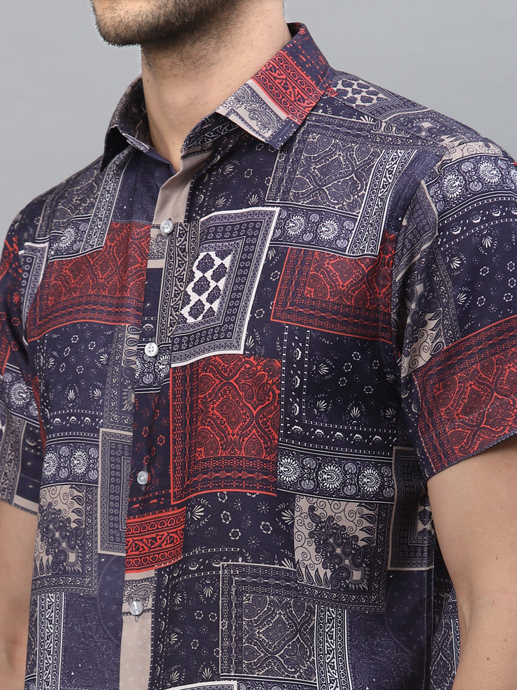 MANDALAN PRINT HALF SLEEVE SHIRT