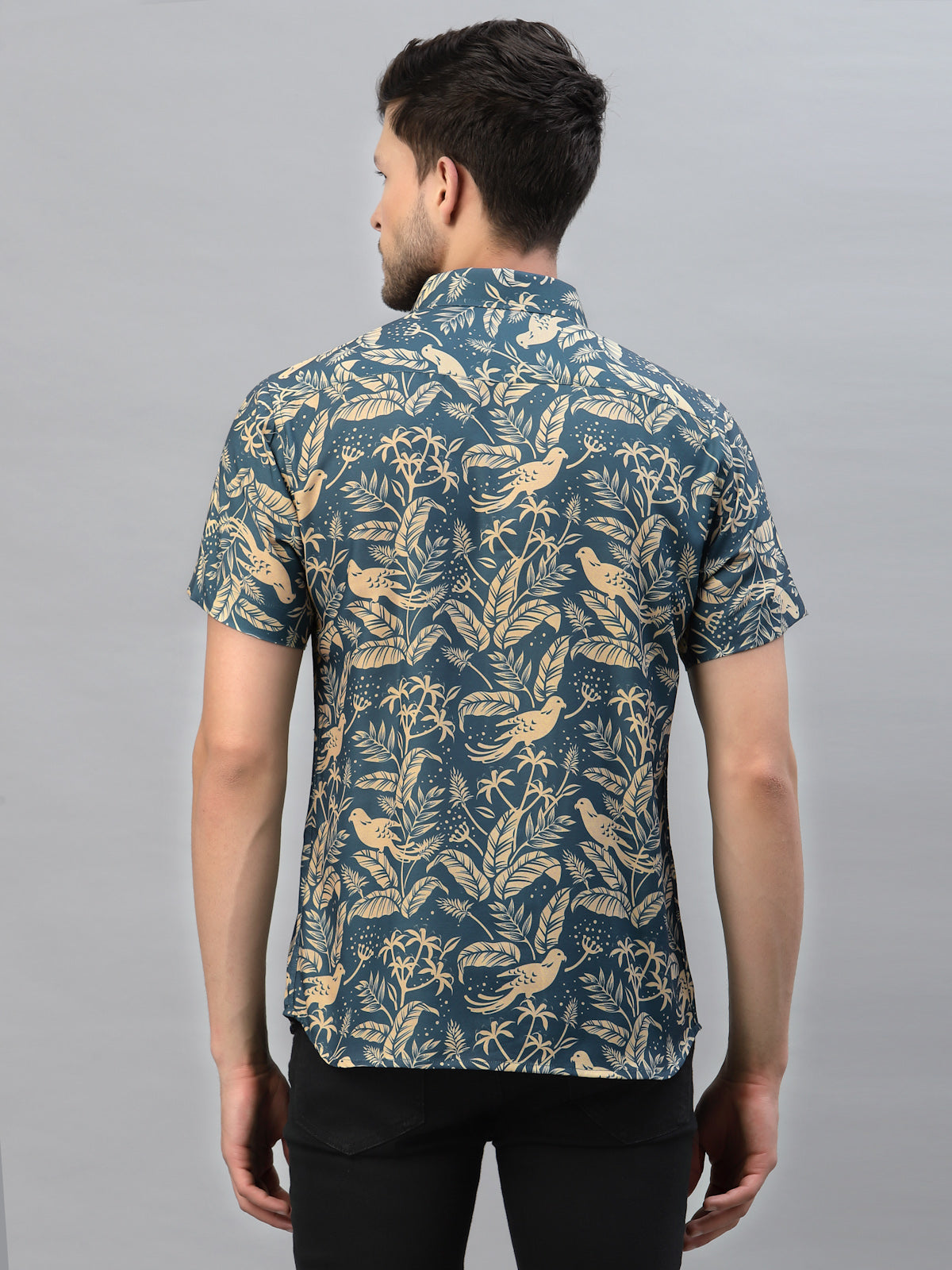 Sparrow Leaf Printed Half Sleeve Shirt By Gavin Paris