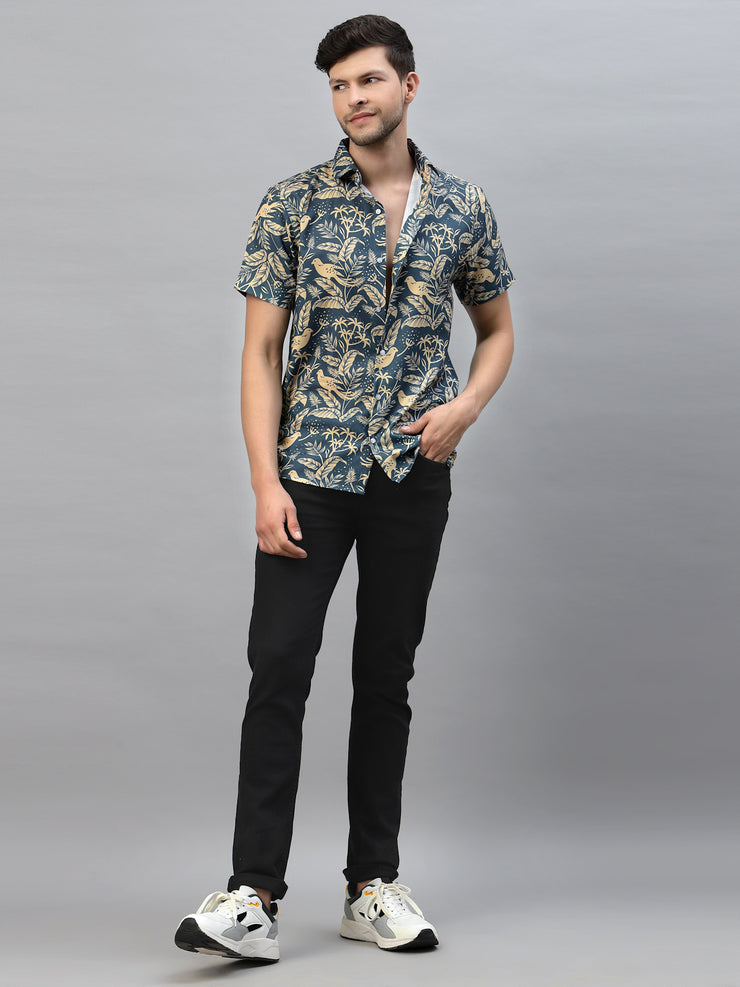 Sparrow Leaf Printed Half Sleeve Shirt