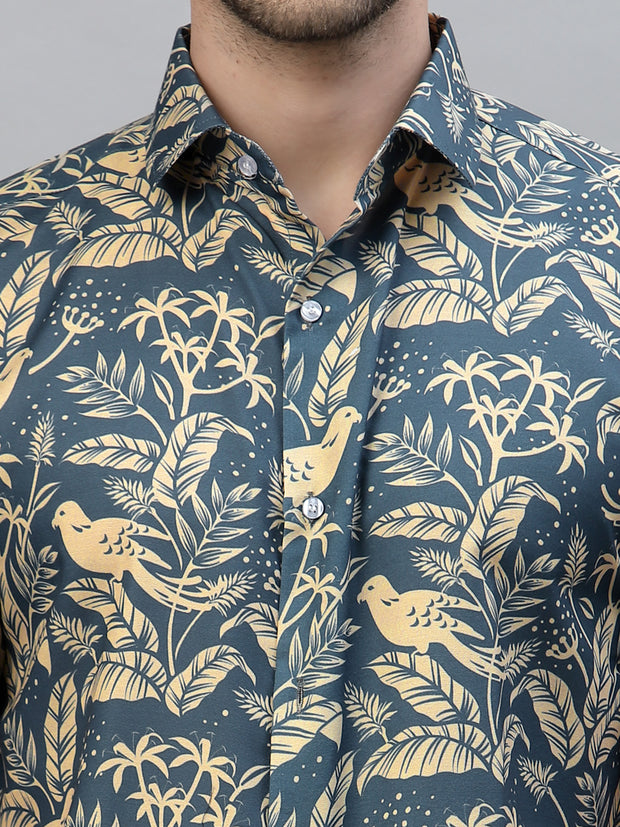 Sparrow Leaf Printed Half Sleeve Shirt