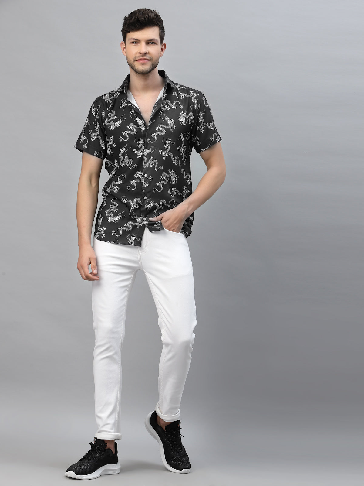 Brayden Men's Stylish Trendy Regular Fit Half Sleeve Digital Print
