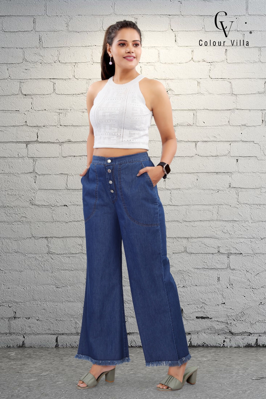 The Phineas High Rise Wide Leg Jean in Medium Blue – Piper & Scoot