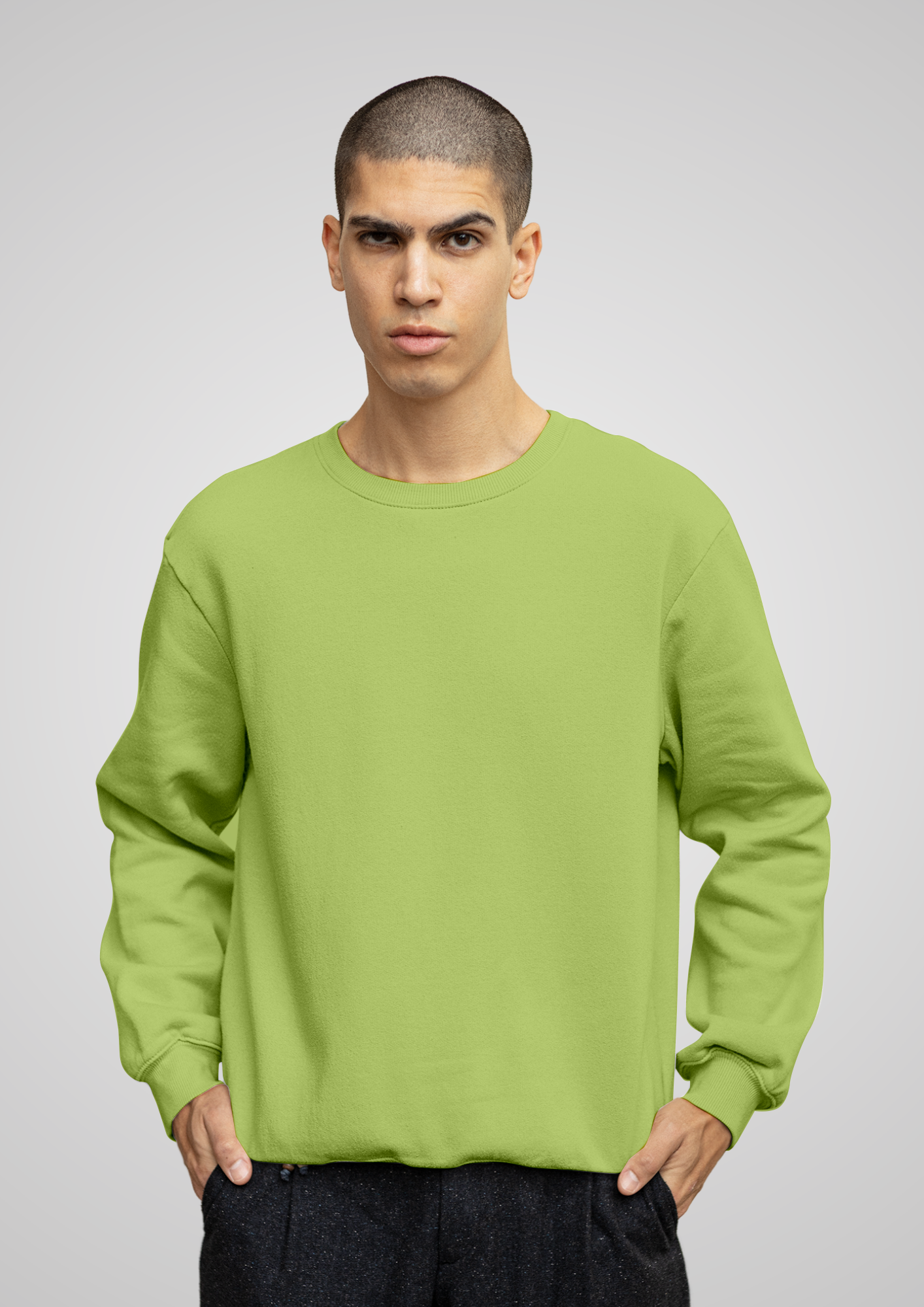 Light Green Basic Sweatshirt